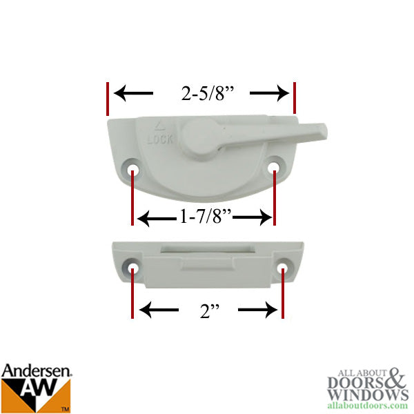 Andersen Tilt-Wash (DC) and Tilt-Wash (TW) Windows - Lock and Keeper Kit - White - Andersen Tilt-Wash (DC) and Tilt-Wash (TW) Windows - Lock and Keeper Kit - White