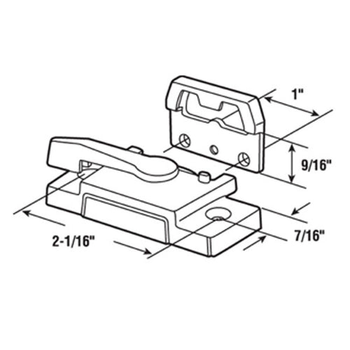 Sash / Cam Lock - Vinyl and Aluminum Sash Hardware, Diecast - White - Sash / Cam Lock - Vinyl and Aluminum Sash Hardware, Diecast - White