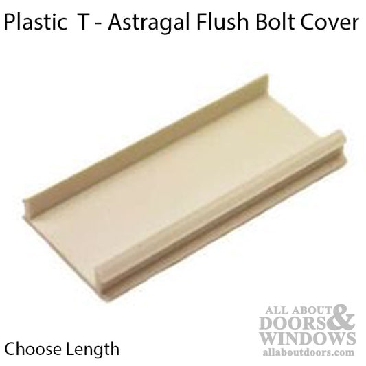 Plastic Flush Bolt cover for Aluminum T-Astragal - White - Choose Length