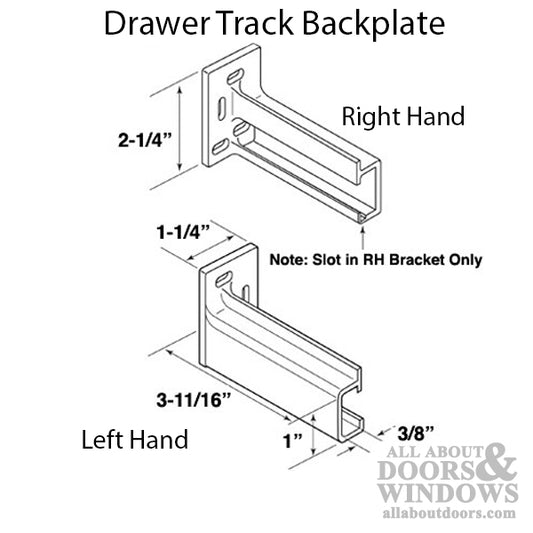 Backplate - Drawer Track