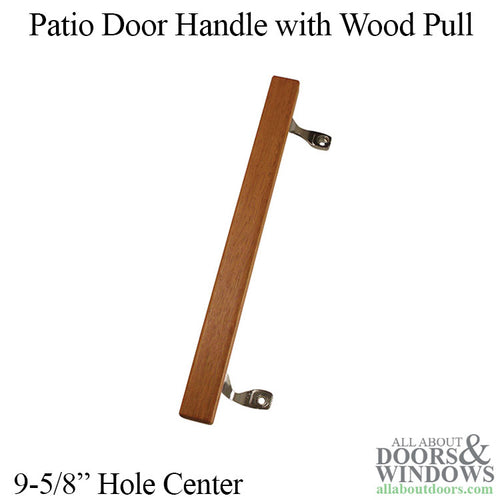 Wood Patio Door Handle, Metal Brackets - Wood Patio Door Handle, Metal Brackets