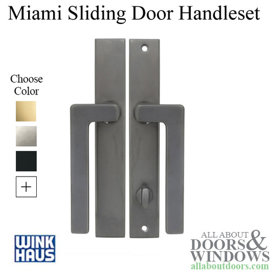 Miami Sliding Patio Door Handle - Non-Keyed, Left Hand - Choose Color