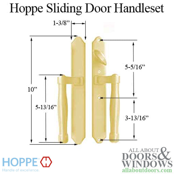 HOPPE HLS 9000 Sliding Door Handle Set Active Non-Keyed Resista Brass - HOPPE HLS 9000 Sliding Door Handle Set Active Non-Keyed Resista Brass