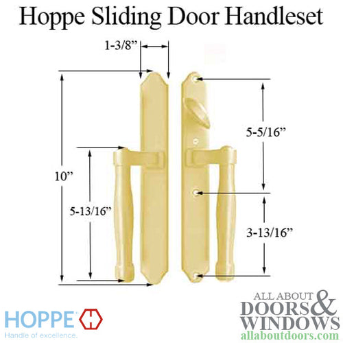 HOPPE HLS 9000 Sliding Door Handle Set Active Non-Keyed Resista Brass - HOPPE HLS 9000 Sliding Door Handle Set Active Non-Keyed Resista Brass