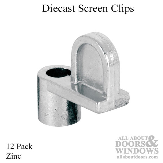 Diecast Screen Clip, Zinc - 3/16 offset - 12 Pack