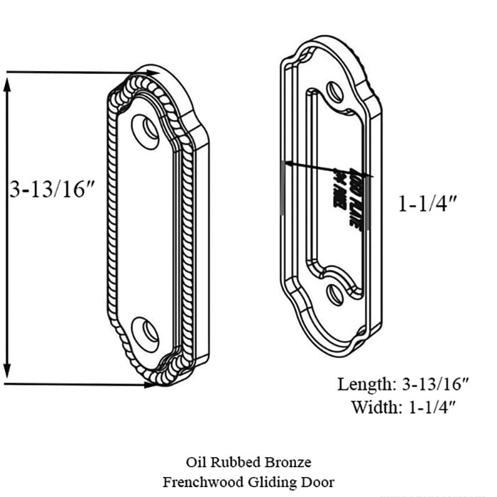 Andersen Frenchwood Gliding Door - Cover/Logo Plate - Whitmore - Oil Rubbed Bronze - Andersen Frenchwood Gliding Door - Cover/Logo Plate - Whitmore - Oil Rubbed Bronze
