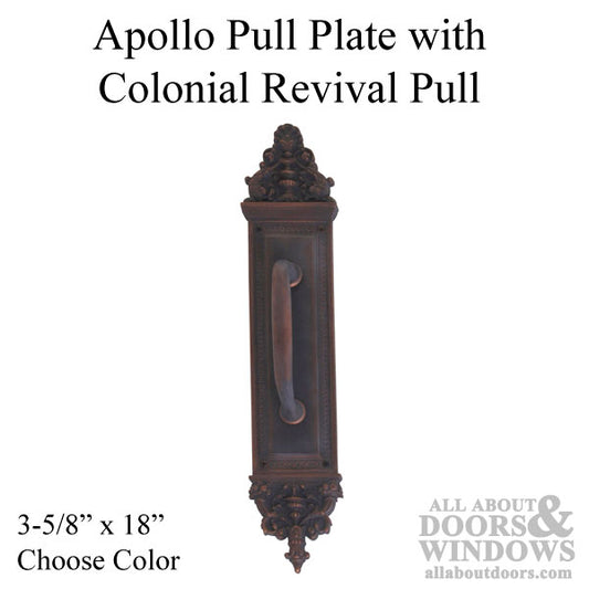 Apollo Pull Plate with Colonial Revival Pull 3-5/8" x 18"