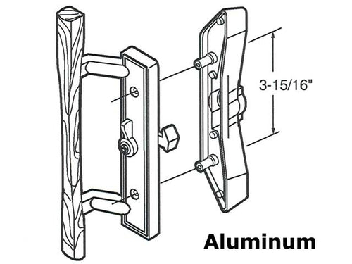 Handle Set, 3-15/16 H.C., - Aluminum Patio Door:  Discontinued  Part - Handle Set, 3-15/16 H.C., - Aluminum Patio Door:  Discontinued  Part