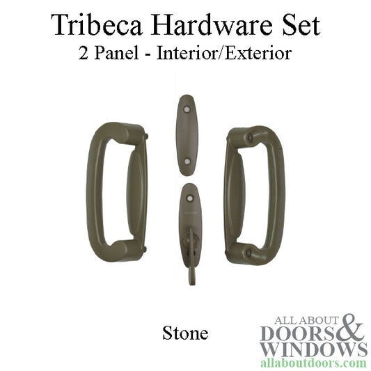 Andersen 2 Panel Gliding Door Tribeca Interior/Exterior Hardware Set - Stone