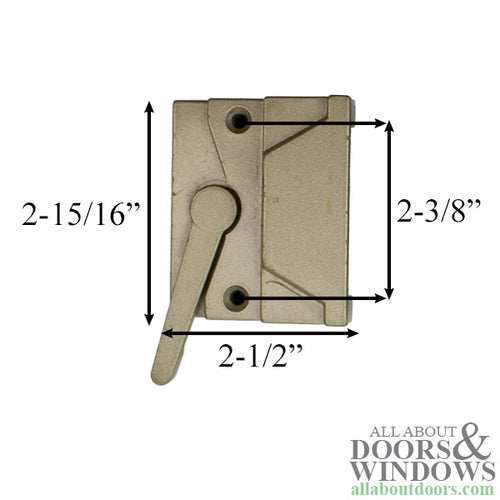 Blemished Hurd Casement sash lock, 2-3/8 holes LH, Gold - Blemished Hurd Casement sash lock, 2-3/8 holes LH, Gold