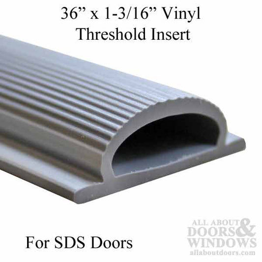 36 Inch by 1-3/16 Inch Vinyl Threshold Replacement Insert for SDS Doors - Gray