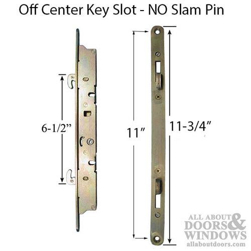 Double Hook Mortise lock for sliding doors, Off Center Hole, NO Slam Pin - YDI - Double Hook Mortise lock for sliding doors, Off Center Hole, NO Slam Pin - YDI