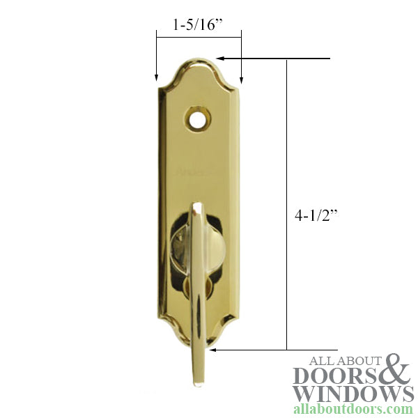 Andersen Gliding Door Covington Inside Thumb Latch - Bright Brass - Andersen Gliding Door Covington Inside Thumb Latch - Bright Brass