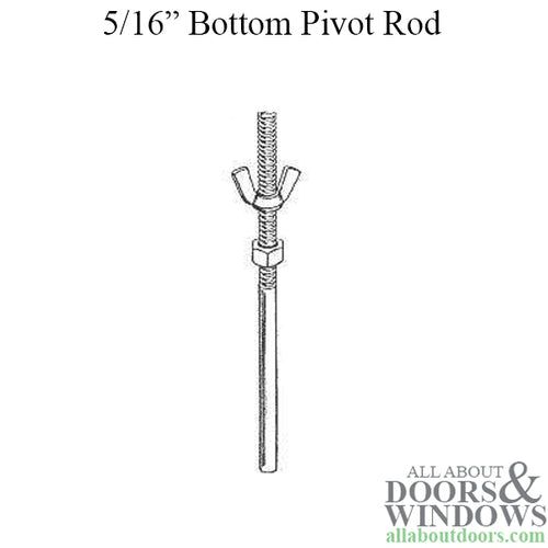 Pivot Rod, 5/16 inch, Bottom, Threaded,  Metal bi-fold Door - Pivot Rod, 5/16 inch, Bottom, Threaded,  Metal bi-fold Door