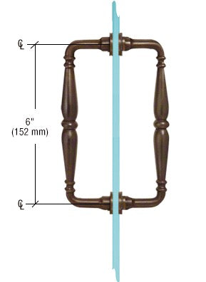 Door Pull 6 Inch, Victorian Style, Back-to-Back Pull Handle, Oil Rubbed Bronze - Door Pull 6 Inch, Victorian Style, Back-to-Back Pull Handle, Oil Rubbed Bronze