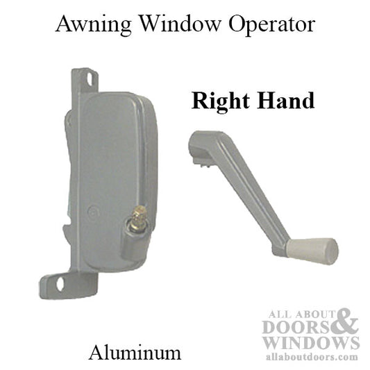 Type 3 Awning Window Operator, Miami Windows, Right Hand - Aluminum