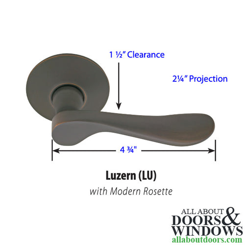 Emtek Luzern Passage Lever Set with Modern Rosette, Left Handed - Polished Nickel - Emtek Luzern Passage Lever Set with Modern Rosette, Left Handed - Polished Nickel