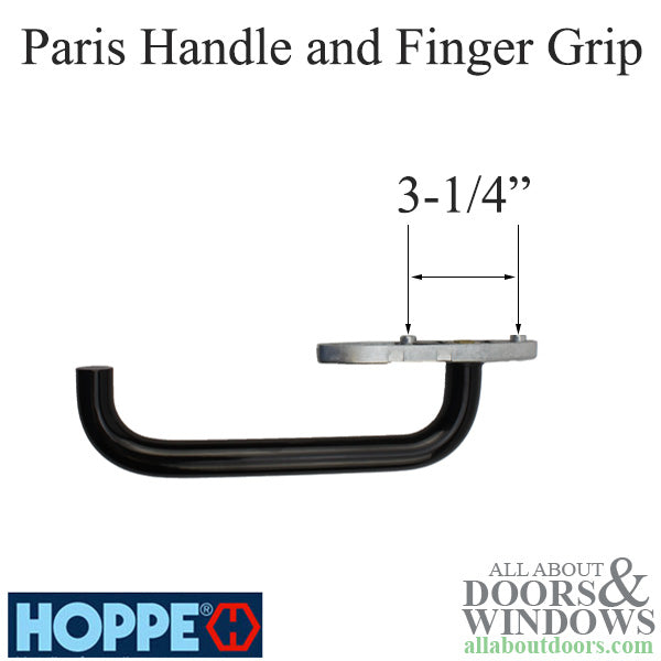 Hoppe Paris Door Handle With Finger For Lift and Slide Doors Jet Black Handles - Hoppe Paris Door Handle With Finger For Lift and Slide Doors Jet Black Handles