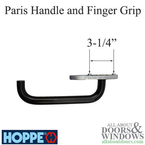 Hoppe Paris Door Handle With Finger For Lift and Slide Doors Jet Black Handles - Hoppe Paris Door Handle With Finger For Lift and Slide Doors Jet Black Handles