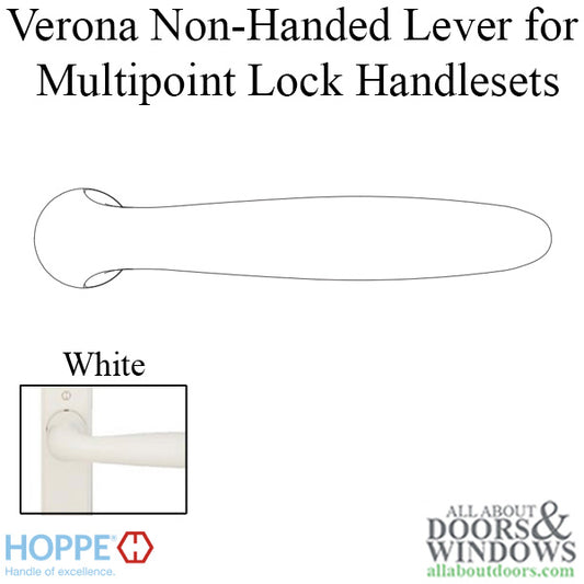 Verona Non-Handed Lever Handle for Multipoint Lock Handlesets - White