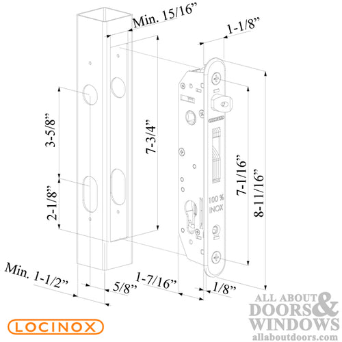 Locinox FORTYLOCK Mortise Lock with 3/4