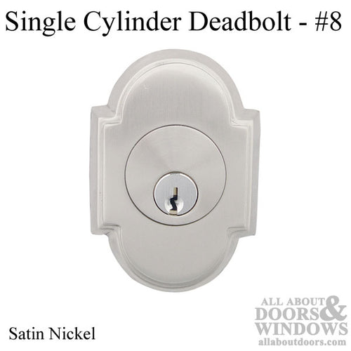 Single Cylinder #8 Deadbolt - Satin Nickel - Single Cylinder #8 Deadbolt - Satin Nickel