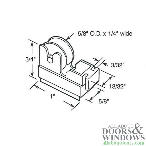 Roller Assembly (Grooved), Nylon / Steel Ball Bearing - Roller Assembly (Grooved), Nylon / Steel Ball Bearing