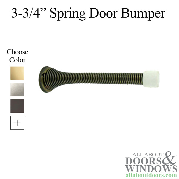 3-3/4'' Inch Heavy Duty Spring Door Stop - Choose Finish - 3-3/4'' Inch Heavy Duty Spring Door Stop - Choose Finish