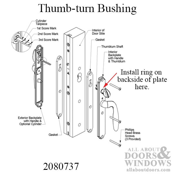 HOPPE Sliding Patio Door Thumb-Turn Bushing - HOPPE Sliding Patio Door Thumb-Turn Bushing