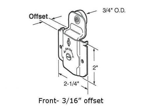 Roller Assembly - 3/4 Inch - Side Mount - Wardrobe Door - Roller Assembly - 3/4 Inch - Side Mount - Wardrobe Door