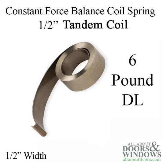 1/2" Constant Force Balance Tandem Coil Spring DL #6 Pound