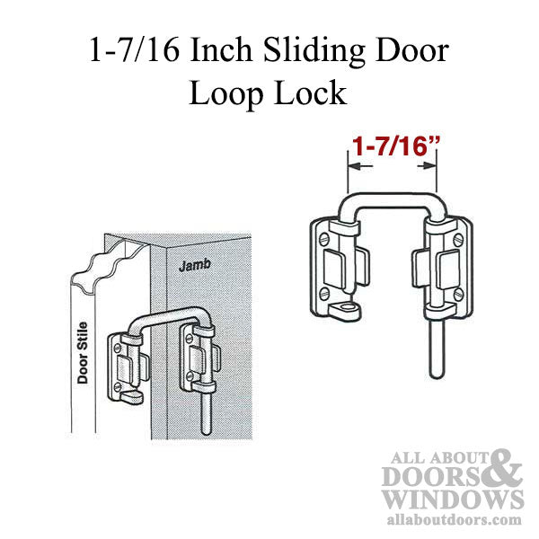 1-7/16 Inch Door Loop Lock - Nickel Plated - 1-7/16 Inch Door Loop Lock - Nickel Plated