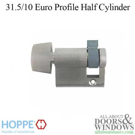 41.5mm Hoppe Inactive 31.5/10 Euro Profile Half Cylinder with 90° Turn and Dallas D-Knob