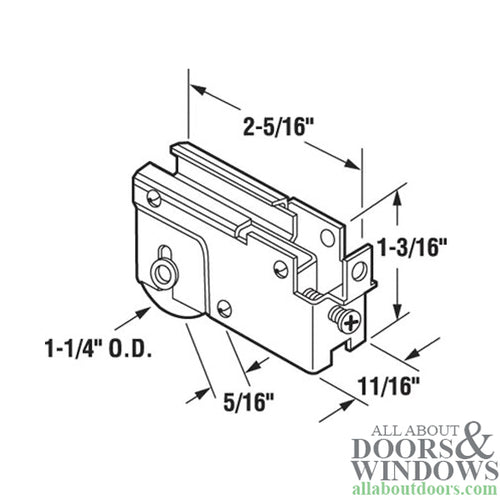 Sliding Patio Door Roller For Lupton Glass Doors 1.25 Inch Nylon Wheel Door Roller With Adjustable Steel Housing - Sliding Patio Door Roller For Lupton Glass Doors 1.25 Inch Nylon Wheel Door Roller With Adjustable Steel Housing