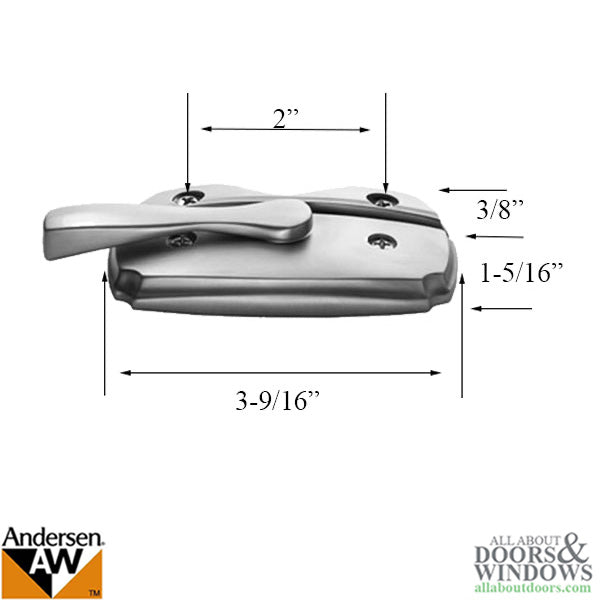 Andersen Woodwright Double Hung Windows Sash Lock & Keeper Set - Brushed Chrome - Andersen Woodwright Double Hung Windows Sash Lock & Keeper Set - Brushed Chrome