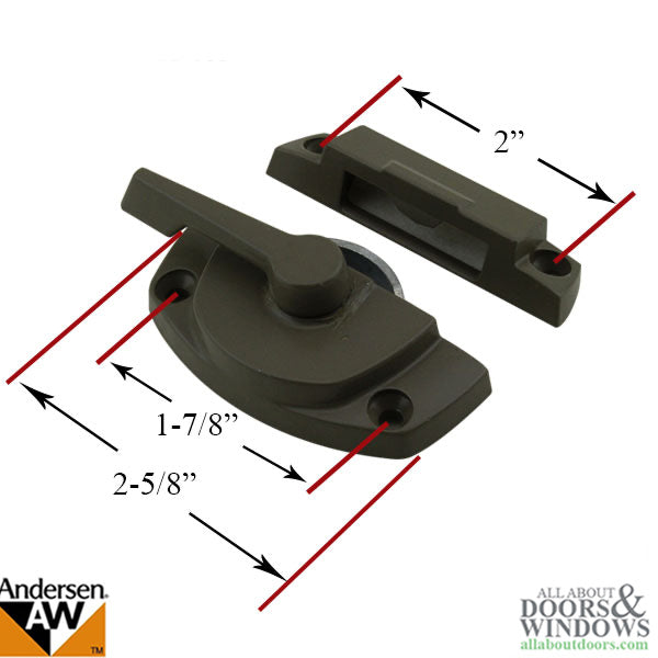 Andersen Window Lock and Keeper For Tilt Wash Windows Stone Color Window Lock For Double Hung and Single Hung Windows - Andersen Window Lock and Keeper For Tilt Wash Windows Stone Color Window Lock For Double Hung and Single Hung Windows
