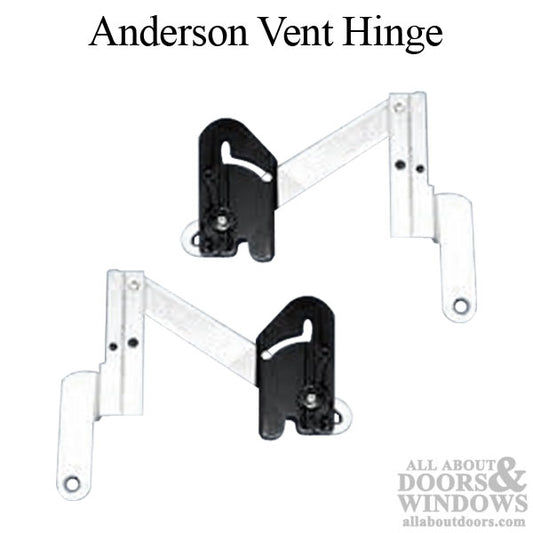 Anderson Vent Hinges, with Black Plastic Guide, Left & Right Hand