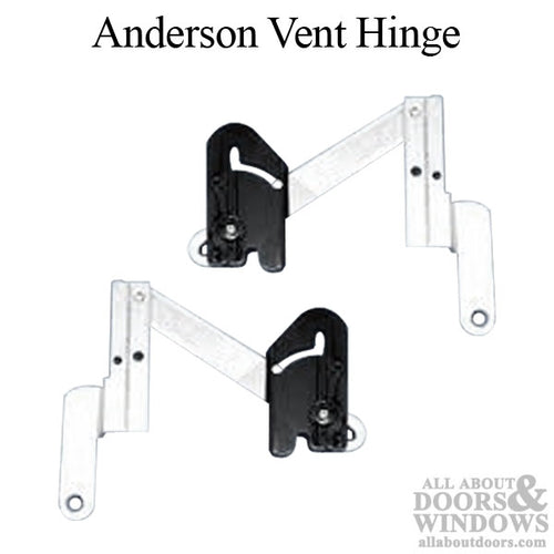 Anderson Vent Hinges, with Black Plastic Guide, Left & Right Hand - Anderson Vent Hinges, with Black Plastic Guide, Left & Right Hand