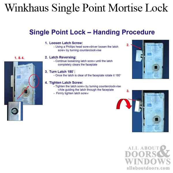 Winkhaus Single Point Mortise Lock, 55mm Backset, Stainless Steel - Winkhaus Single Point Mortise Lock, 55mm Backset, Stainless Steel