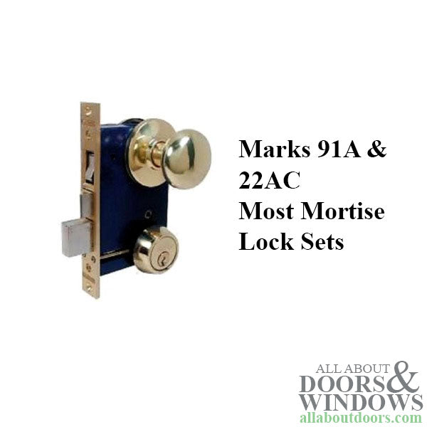 Marks Polished Brass Mortise Cylinder Set Screw - Pair - Marks Polished Brass Mortise Cylinder Set Screw - Pair