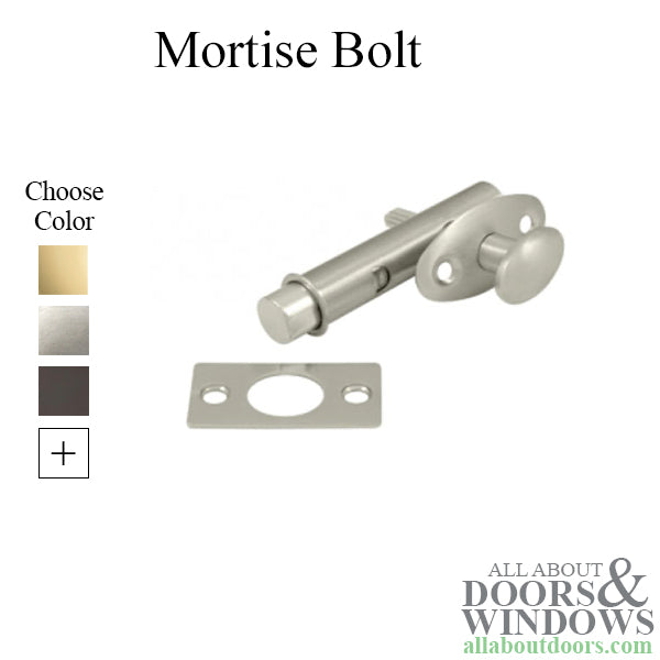 Mortise Bolt, 1-3/4'' Backset, Sold Brass - Choose Finish - Mortise Bolt, 1-3/4'' Backset, Sold Brass - Choose Finish