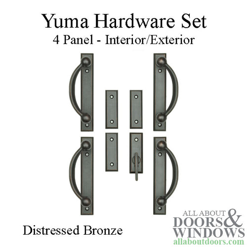 Andersen Yuma 4-Panel Gliding Door Interior/Exterior Trim Hardware Set - Distressed Bronze - Andersen Yuma 4-Panel Gliding Door Interior/Exterior Trim Hardware Set - Distressed Bronze