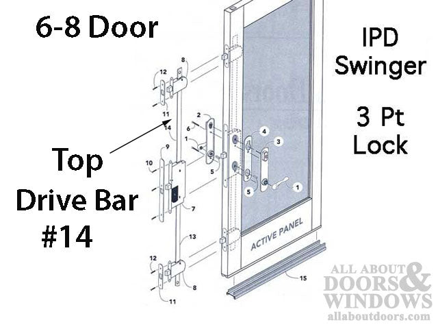 Auxillary Locking Module Drive Bar/ Rod, IPD 6-8 Door - Top - Auxillary Locking Module Drive Bar/ Rod, IPD 6-8 Door - Top