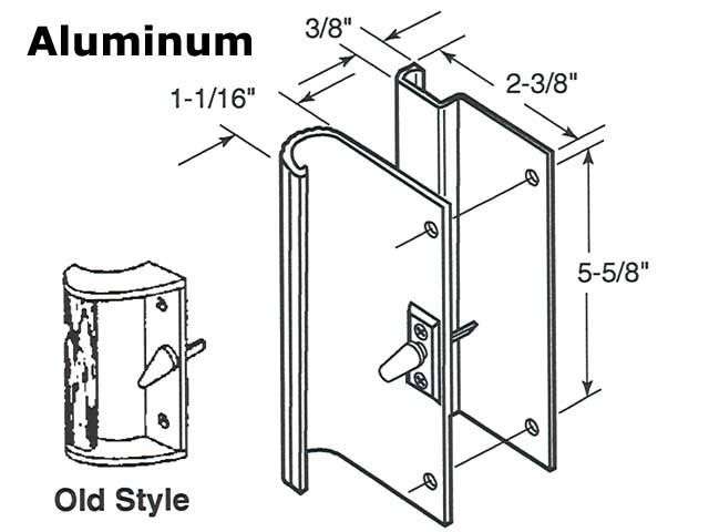 Sliding Patio Door Handle Set with 5-5/8
