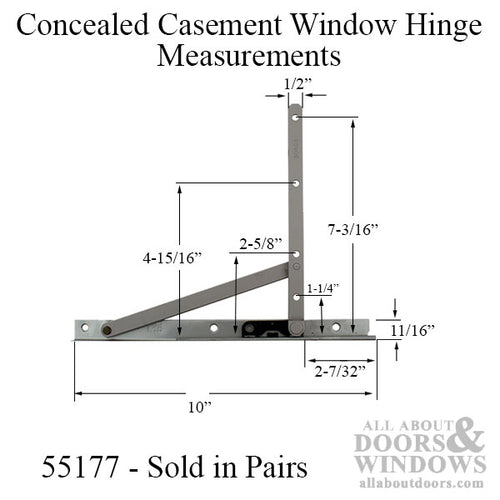 Truth 14.77 series Egress Casement window hinge & arm kit  2-9/32
