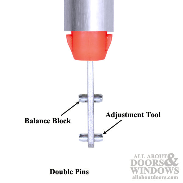 3/8 Inch Spiral Tilt-In Window Balance Rod with Red Bearing and Double Pins - Choose Length - 3/8 Inch Spiral Tilt-In Window Balance Rod with Red Bearing and Double Pins - Choose Length