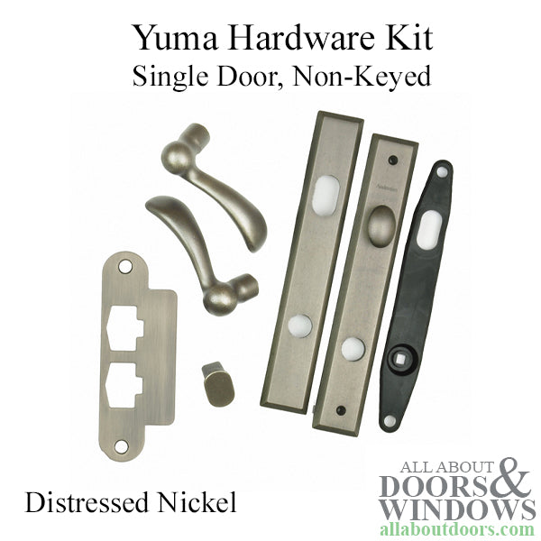 Andersen Yuma Single Door Hardware Kit - Active, Non-Keyed - Distressed Nickel - Andersen Yuma Single Door Hardware Kit - Active, Non-Keyed - Distressed Nickel