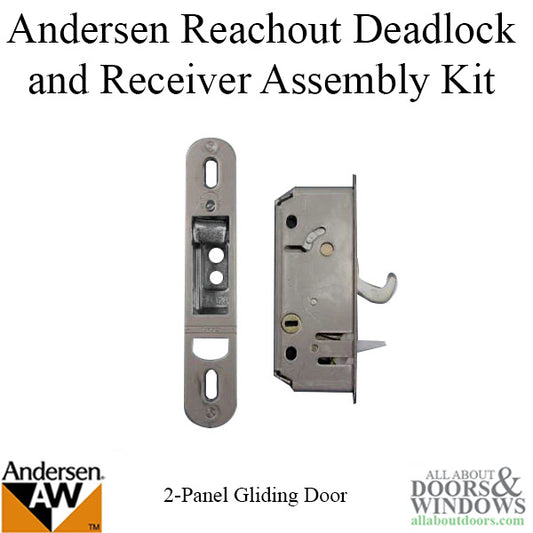 Andersen Reachout Deadlock and Receiver Assembly 2 Panel Frenchwood Gliding Door