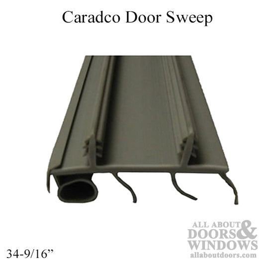 DISCONTINUED - Caradco  Door Sweep, 2 Kerf with Bulb and 3 Fins - 34-9/16" - Gray