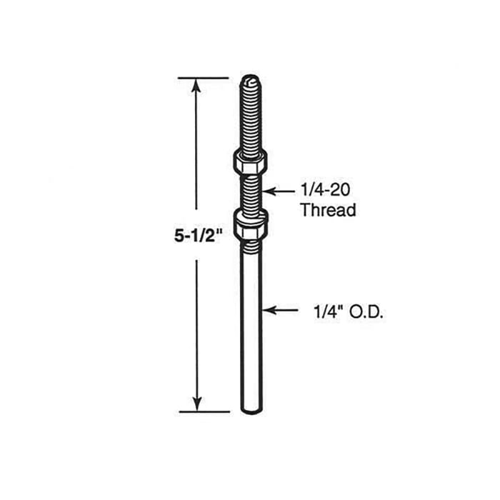 Leigh Bottom Pivot Rod, 1/4 Diameter,  Adjustable threaded - Leigh Bottom Pivot Rod, 1/4 Diameter,  Adjustable threaded